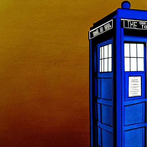 Image similar to the tardis encounters h. g. well's time machine, digital art.