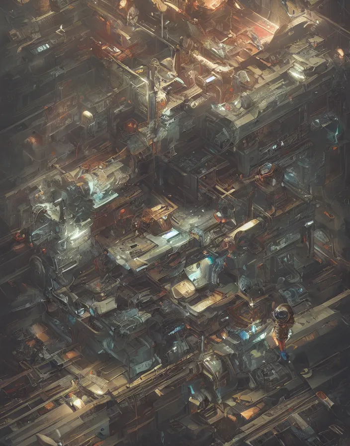 Image similar to hyper detailed industraial & utility by guillem pongiluppi