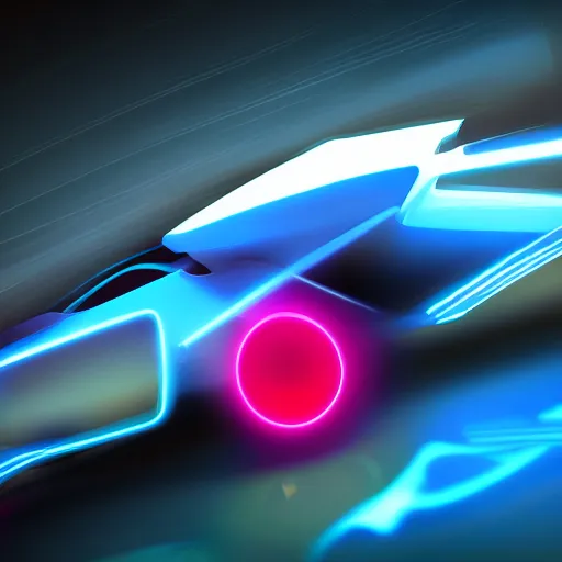 Image similar to concept car, digital art, 3d render, fast, motion blur, neon