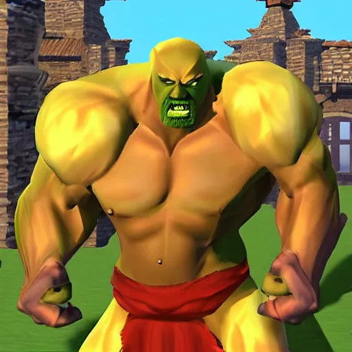 Prompt: hulk hogan in runescape