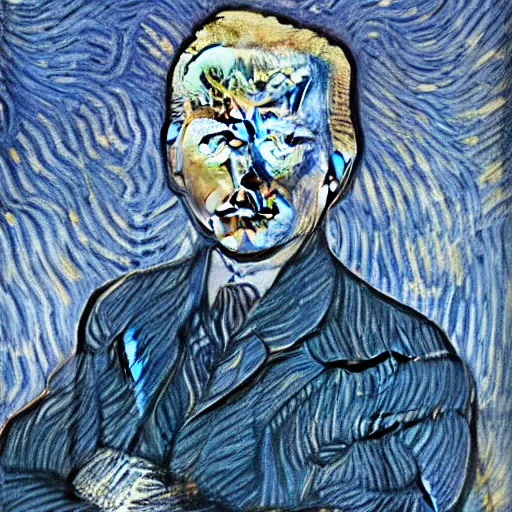 Image similar to Donald Trump standing on Joe Biden, ultra realistic, by Van Gogh, 8k