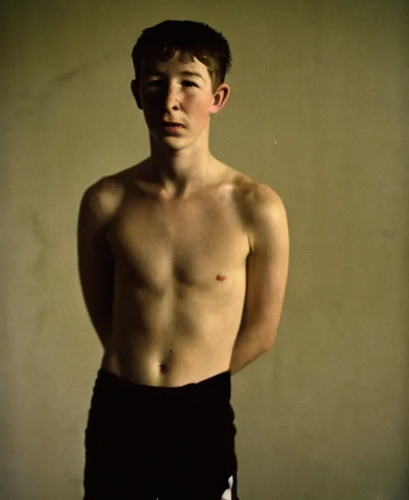 Image similar to portrait of barry keoghan photographed by nan goldin