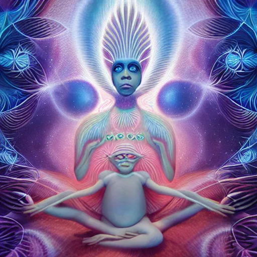 Image similar to obatala the cosmic god sitting in a cabana made of nebula clouds, by Adi granov and afarin sajedi and amanda sage and evgeni gordiets and Agostino Arrivabene in a psychedelic portrait style, ultrarealistic matte painting, volumetric lighting, fractal, extremely symmetrical, highly detailed face, orisha, 8k, hd