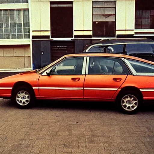 Prompt: car accidentally photographed in the 9 0 s