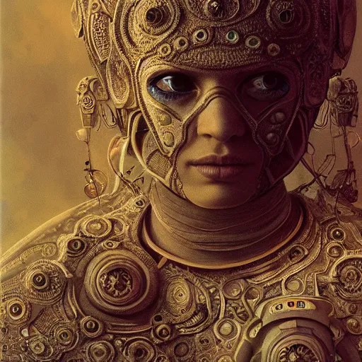 Image similar to detailed portrait of a scifi gadget, filigree ornaments and greek architecture, artstation, beksinski, in africa, cinematic