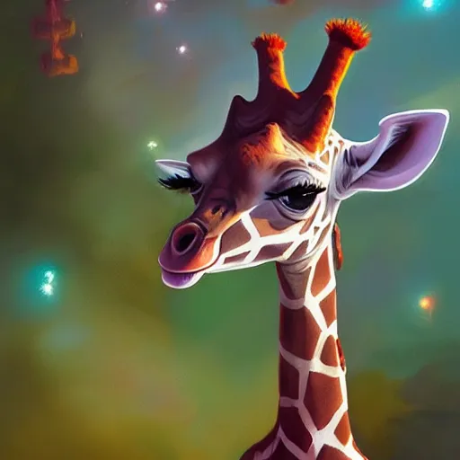 Prompt: A giraffe wearing a tutù, digital art, artstation, Mandy Jurgens, CGSociety, WLOP