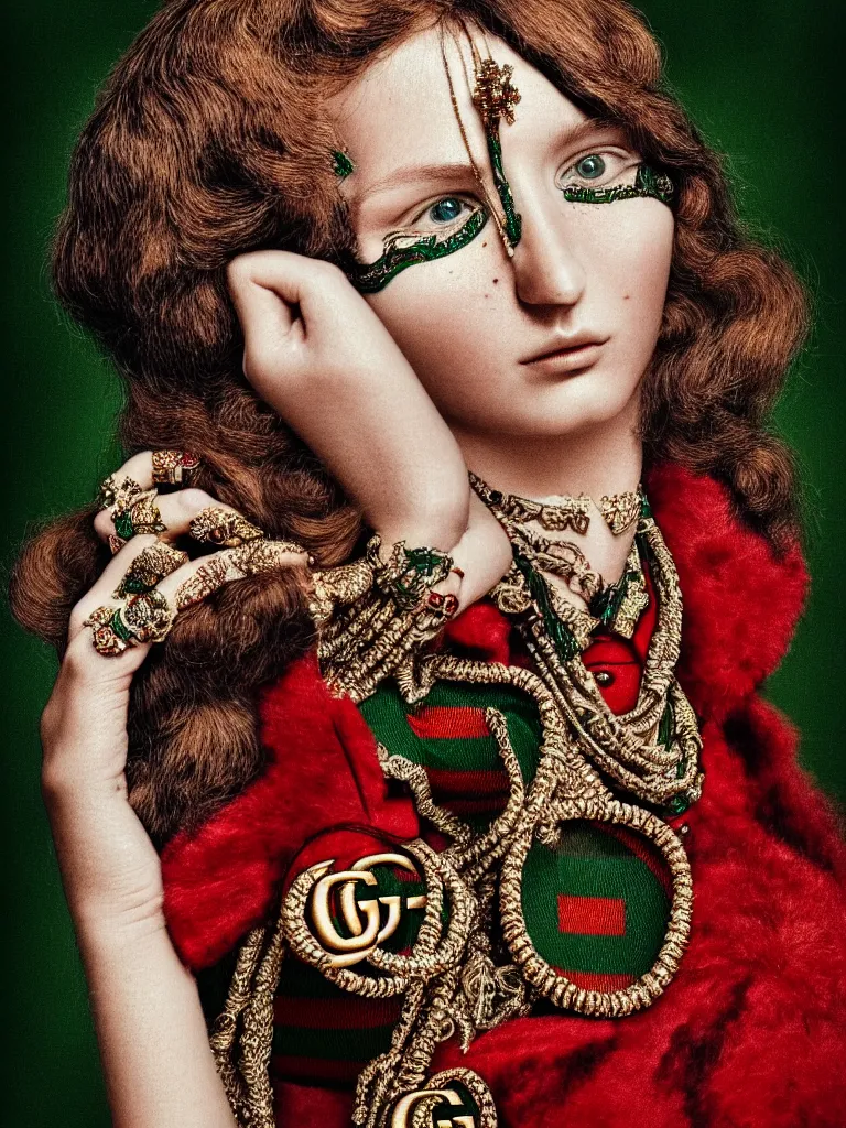 Image similar to gucci portrait, very beautiful, highly detailed, intricate, photography