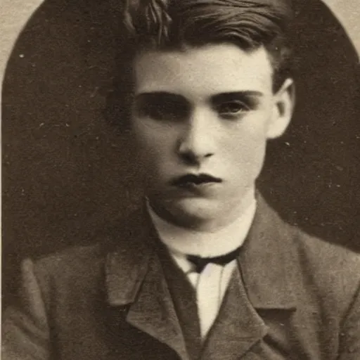 Prompt: a very handsome rebellious hot young guy, 1 9 0 8 photo