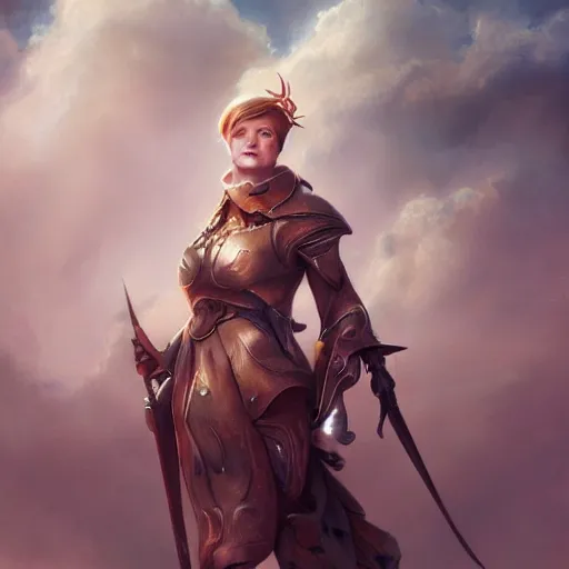 Prompt: angela merkel by ruan jia, tom bagshaw, peter mohrbacher, brian froud, epic sky, vray render, artstation, deviantart, pinterest