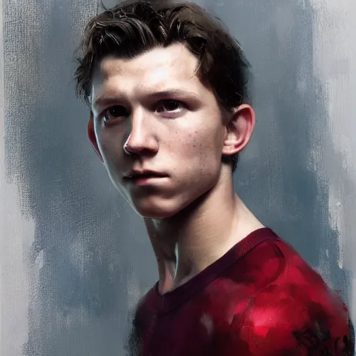 Image similar to tom holland by ruan jia, portrait
