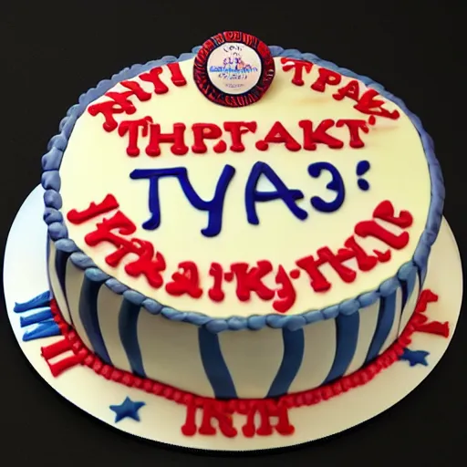 Image similar to Photograph of a thank you cake. Highly realistic. Highly detailed. High resolution. 4k. 8k