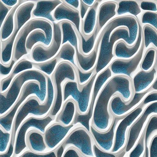 Prompt: serpentine twisty maze, thin lines, fractal, lichen macro, carved soapstone relief paneling white and pale blue