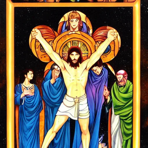 Image similar to jesus christ superstar by, yoshiyuki tomino