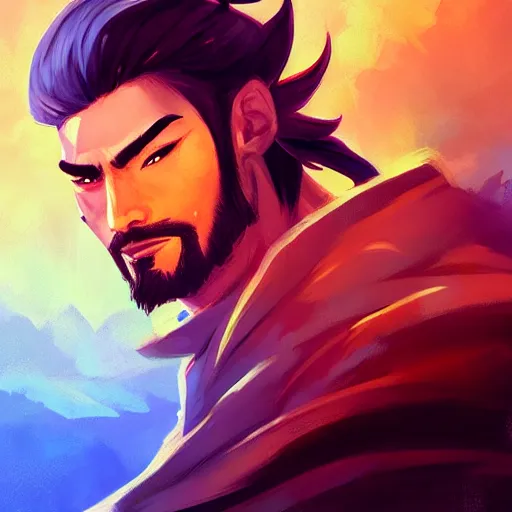 Prompt: a portrait of hanzo from overwatch, by anato finnstark, by alena aenami, by john harris, by ross tran, by wlop, by andreas rocha