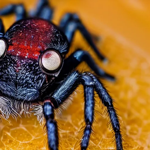 Image similar to 4 k photography of spider wearing headphones