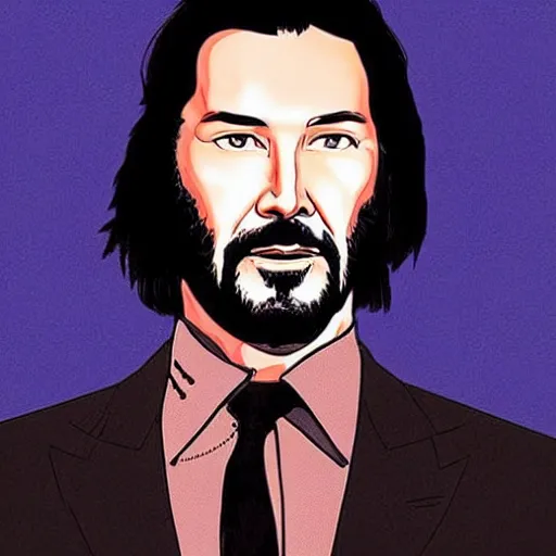 Image similar to “ keanu reeves retro minimalist portrait by jean giraud, moebius starwatcher comic, 8 k ”