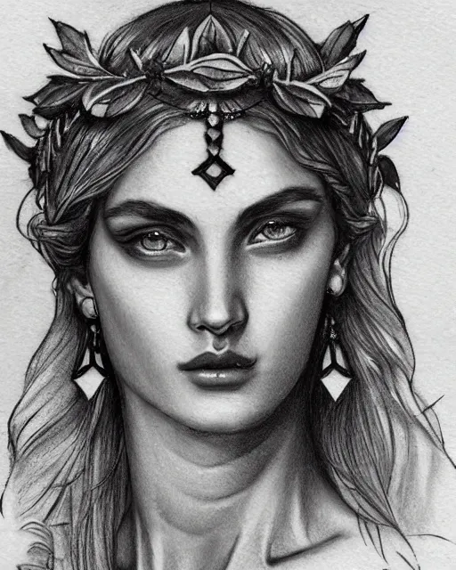 beautiful greek goddess drawings