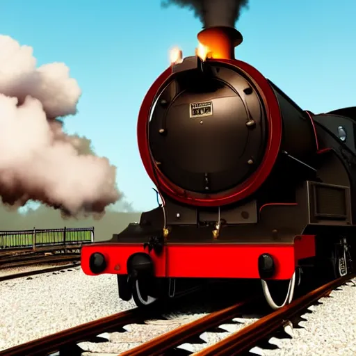 Image similar to a steam engine train at a station platform, highly detailed, photorealistic portrait, bright studio setting, studio lighting, crisp quality and light reflections, unreal engine 5 quality render