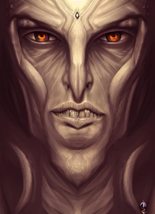 Image similar to portrait epic of dajjal. highly detailed, digital painting, concept art, smooth, sharp focus, illustration, art by creaturecollege