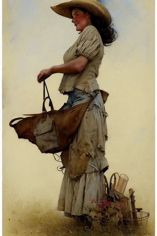 Image similar to (((((1950s wold west pioneer woman cover art . muted colors.))))) by Jean-Baptiste Monge !!!!!!!!!!!!!!!!!!!!!!!!!!!