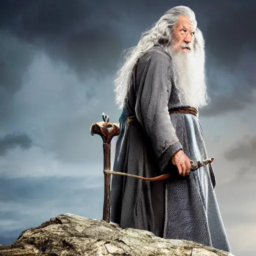 Image similar to Ryan Reynolds as Gandalf the wizard, highly detailed, high quality, HD, 4k, 8k, Canon 300mm, professional photographer, 40mp, lifelike, top-rated, award winning, realistic, sharp, no blur, edited, corrected, trending