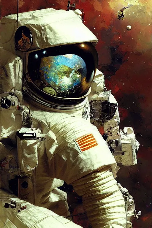 Prompt: “The Bodhisattva Astronaut by Craig Mullins”