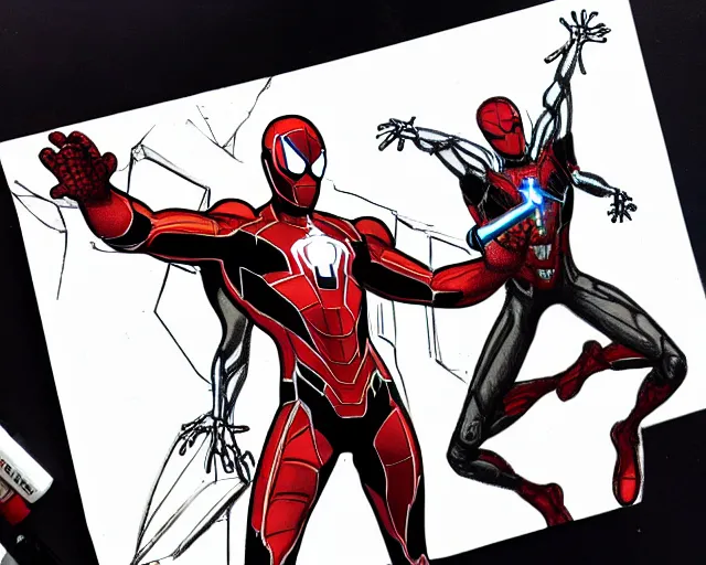 Image similar to sketch of the mcu iron spider