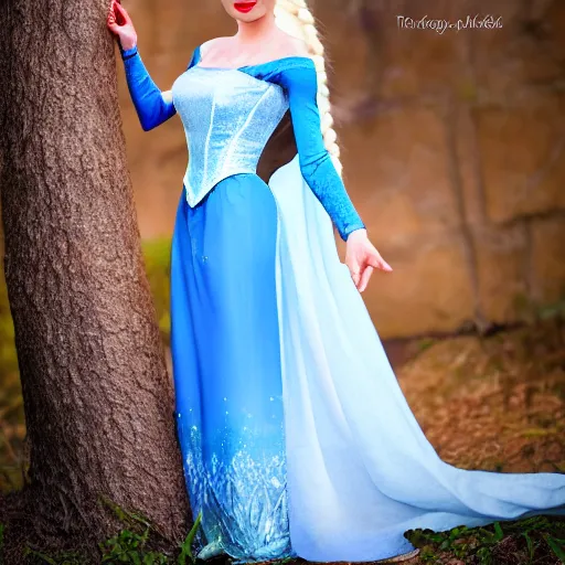 Prompt: angelina julie as elsa from frozen, hd photo