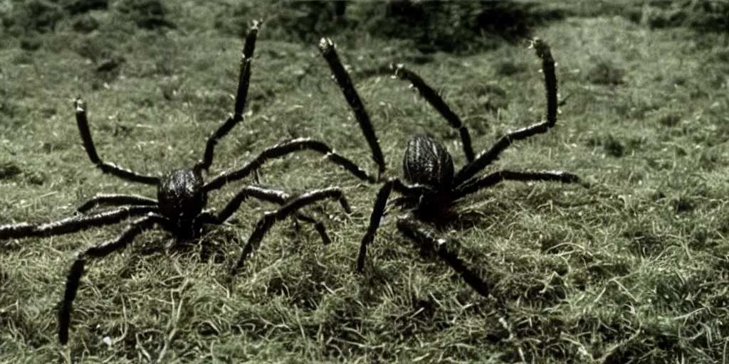 Prompt: Yoko Ono as the giant spider Shelob from Lord of the Rings, Directed by Stanley Kubrick, 1970, 35mm