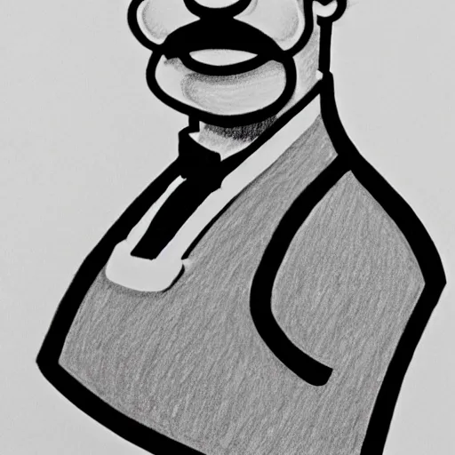 Prompt: pencil sketch portrait of homer simpson,