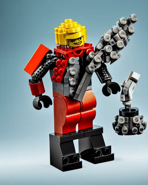 Prompt: photo of official lego bionicle! lech!!! wałesa!!! with a small! moustache!, 4 k, product photography, high quality
