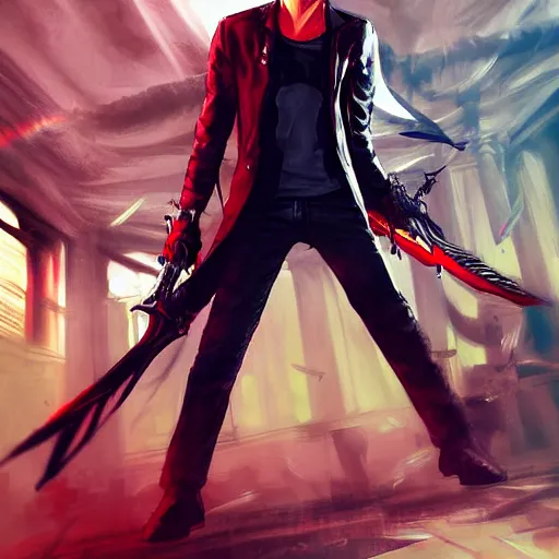 Image similar to devil never cry by wlop