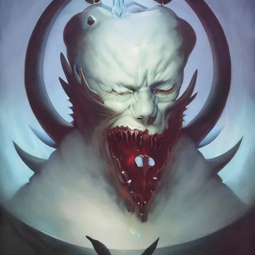 Prompt: portrait of daemons, phantom grip by Peter Mohrbacher