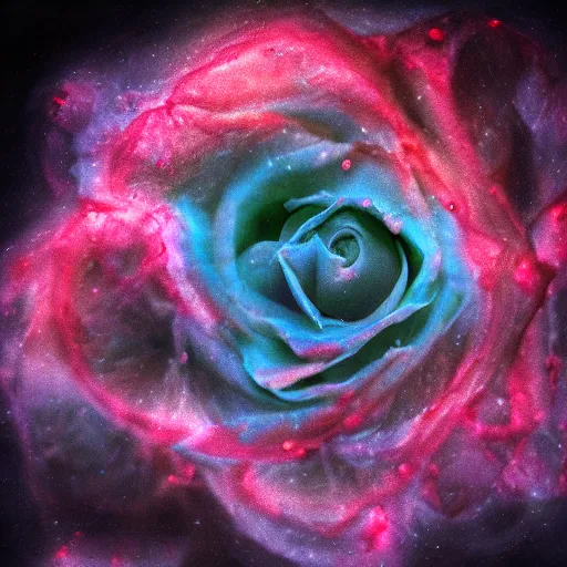 Prompt: award - winning macro of a beautiful rose made of molten lava!!! on black background, highly detailed, hyper - realistic, inner nebula glow!!!, trending on deviantart, artstation and flickr, nasa space photography, national geographic