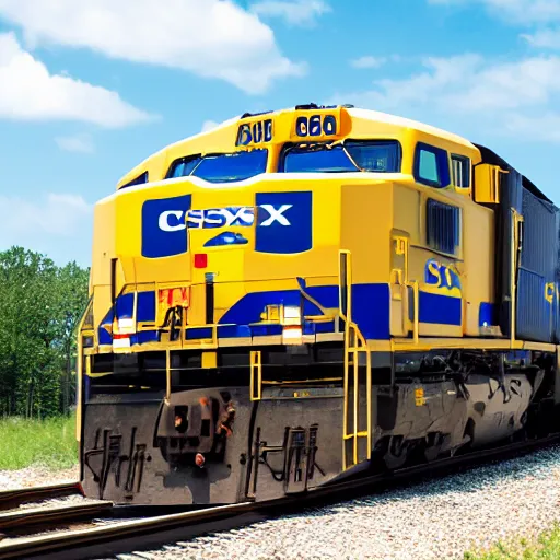 Image similar to csx locomotive running through walmart