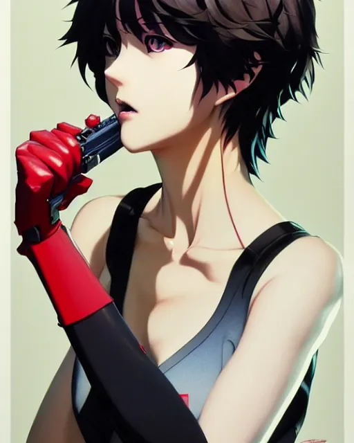 Prompt: makoto niijima, persona 5 | | fine detail!! anime!! realistic shaded lighting!! poster by ilya kuvshinov katsuhiro otomo ghost - in - the - shell, magali villeneuve, artgerm, jeremy lipkin and michael garmash and rob rey