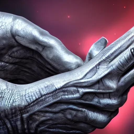 Image similar to alien hand closeup, high details, realistic, 8k, sharp