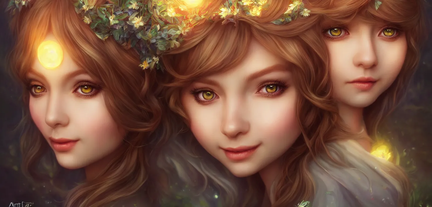 Image similar to fairy tale | | big eyes, sunny, dreamlike art, realistic shaded, smile, good looking, hyper details, 4 k realistic, cryengine, realistic shaded lighting poster by artgerm, ross tran, fuji choko, loish, 8 k resolution, trending on artstation, luxury