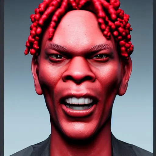 Prompt: trippie red,, a character portrait by senior character artist, trending on polycount, dada, rendered in cinema 4 d, rendered in unreal engine, rendered in maya,