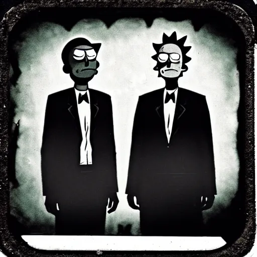 Image similar to tintype photo of “ rick and morty ”