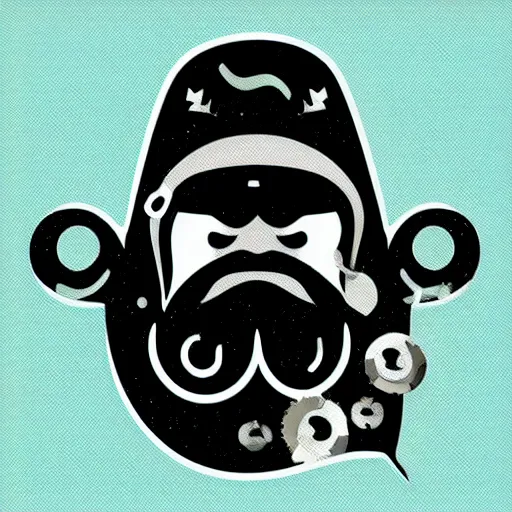 Prompt: logo of game studio bearded whale, vector art, high quality