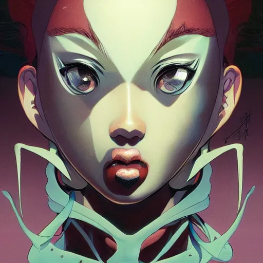 Image similar to prompt : blade character portrait soft light painted by james jean and katsuhiro otomo and erik jones, inspired by evangeleon anime, smooth face feature, intricate oil painting, high detail illustration, sharp high detail, manga and anime 1 9 9 9