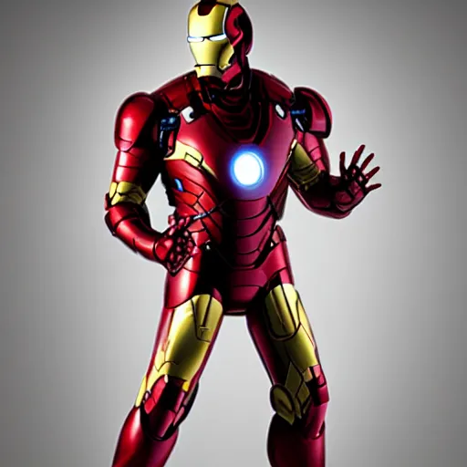 Prompt: iron man in captain america costume