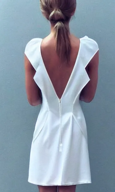 Image similar to a beautiful white summer dress, concept image, concept art, symmetry, illustration, trending on pintrest