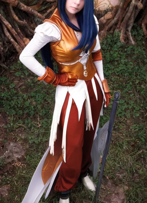 Image similar to a full portrait photo of real - life princess garnet dagger final fantasy ix, f / 2 2, 3 5 mm, 2 7 0 0 k, lighting, perfect faces, award winning photography.