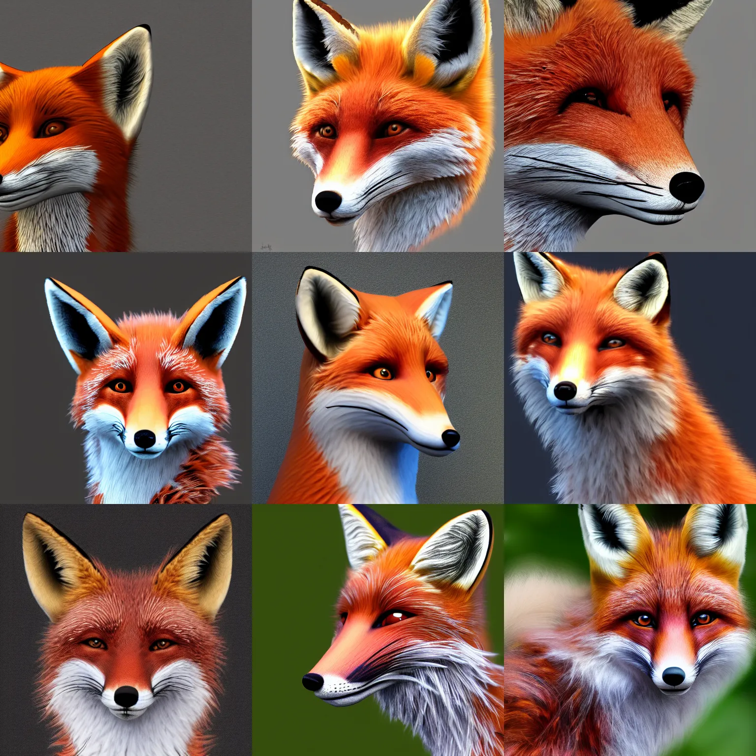 Prompt: a photorealistic humanoid fox