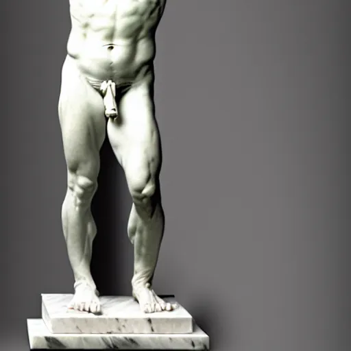 Image similar to jim carrei as a greek marble statue