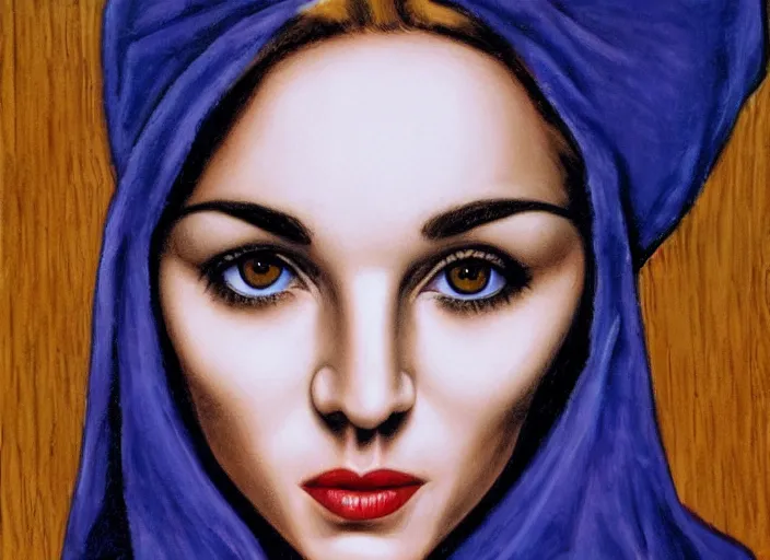 Image similar to Madonna in Margaret Keane style