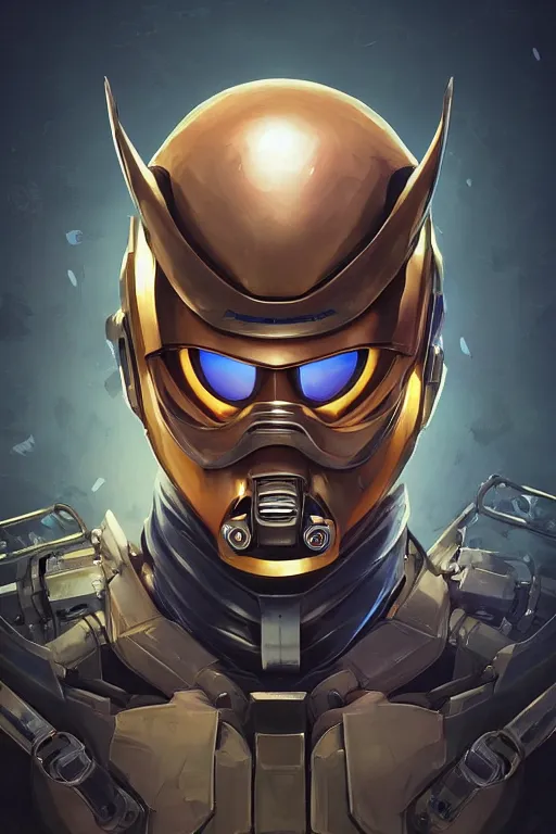 Image similar to epic mask helmet robot ninja portrait stylized as fornite style game design fanart by concept artist gervasio canda, behance hd by jesper ejsing, by rhads, makoto shinkai and lois van baarle, ilya kuvshinov, rossdraws global illumination radiating a glowing aura global illumination ray tracing hdr render in unreal engine 5