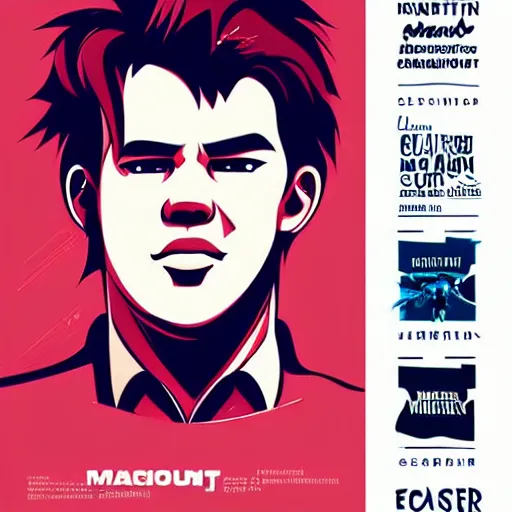 Prompt: recruiting poster of magnus carlsen, clean cel shaded vector art. shutterstock. behance hd by lois van baarle, artgerm, helen huang, by makoto shinkai and ilya kuvshinov, rossdraws, illustration